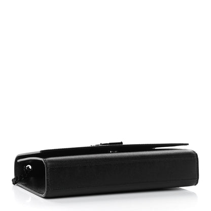 Saint Laurent Grain De Poudre Medium Classic Monogram Kate Satchel Black 4 of 10