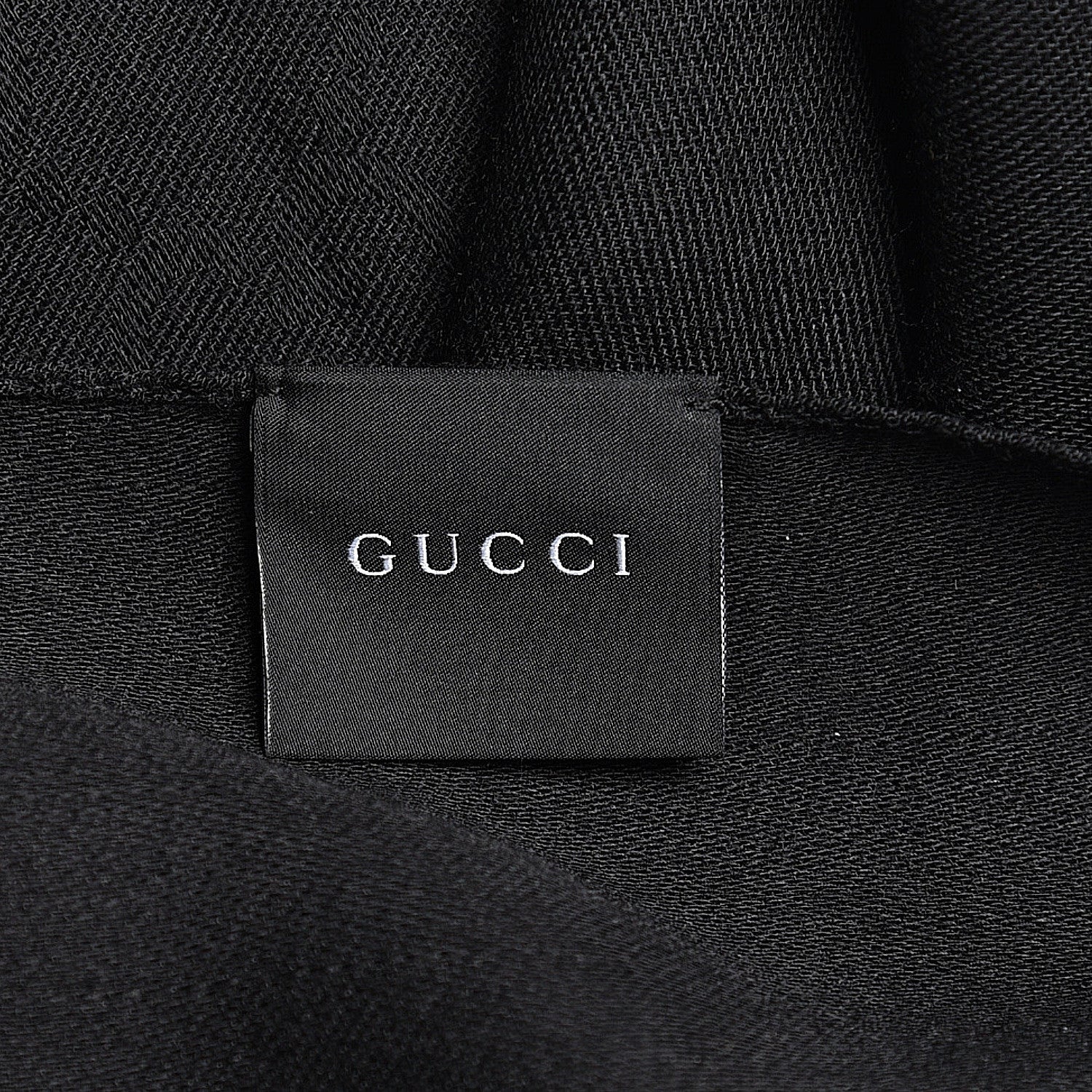 Gucci Wool Silk GG Monogram GGNat Scarf Black 4 of 4