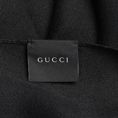 Gucci Wool Silk GG Monogram GGNat Scarf Black 4 of 4