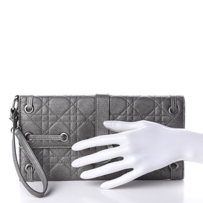 Christian Dior Metallic Grained Calfskin Cannage Clutch Wallet 10 of 10