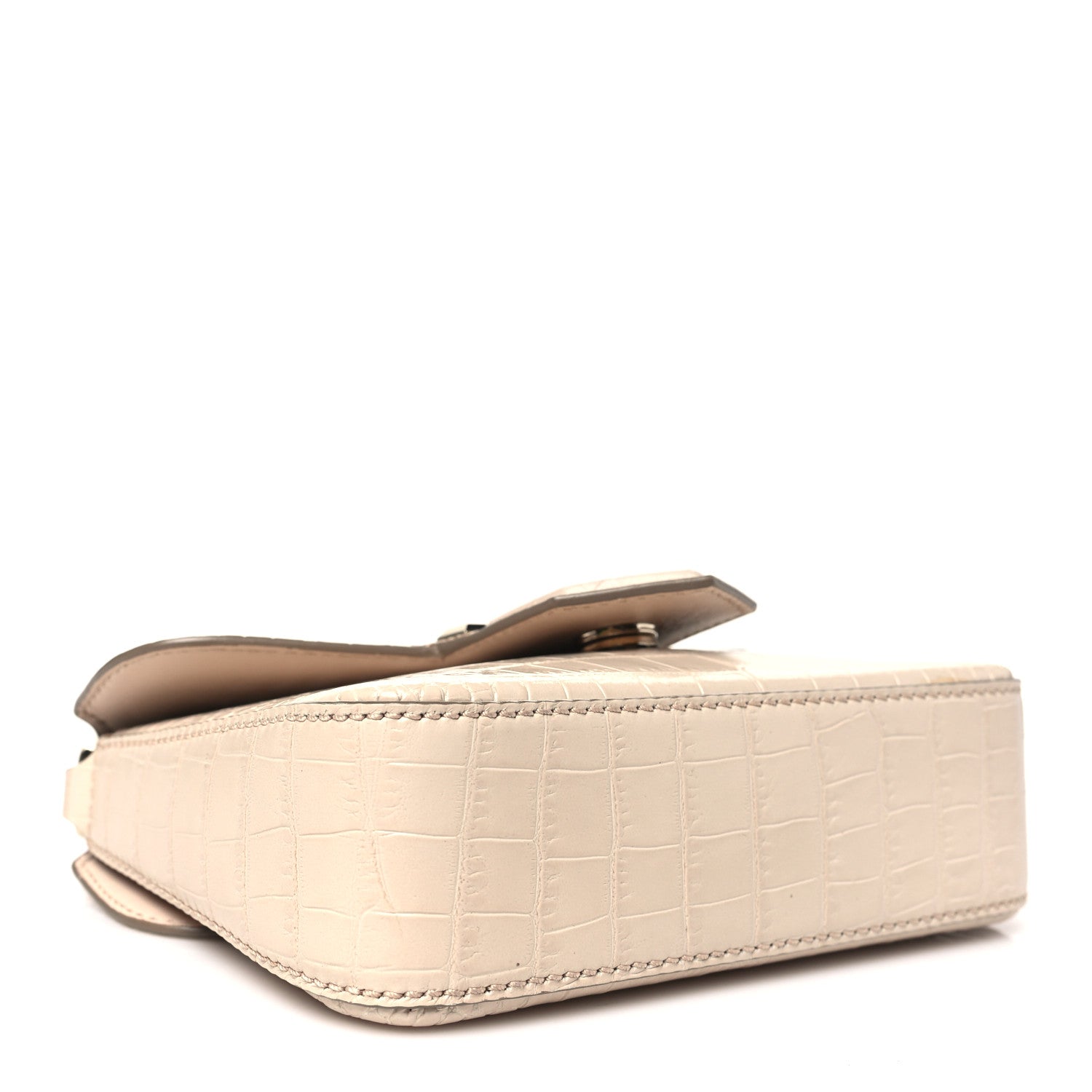 Givenchy Calfskin Crocodile Embossed Mini Nobile Shoulder Bag Nude Pink 4 of 9