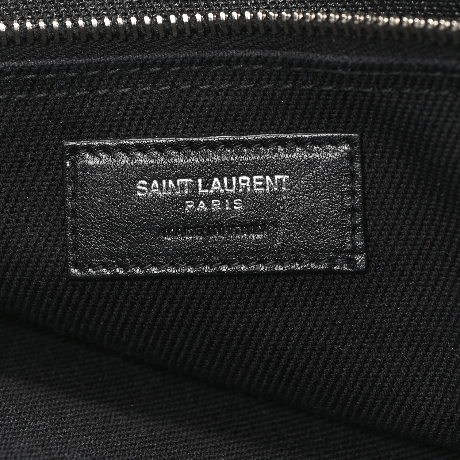 Saint Laurent Linen Calfskin Rive Gauche North South Tote Black 6 of 12