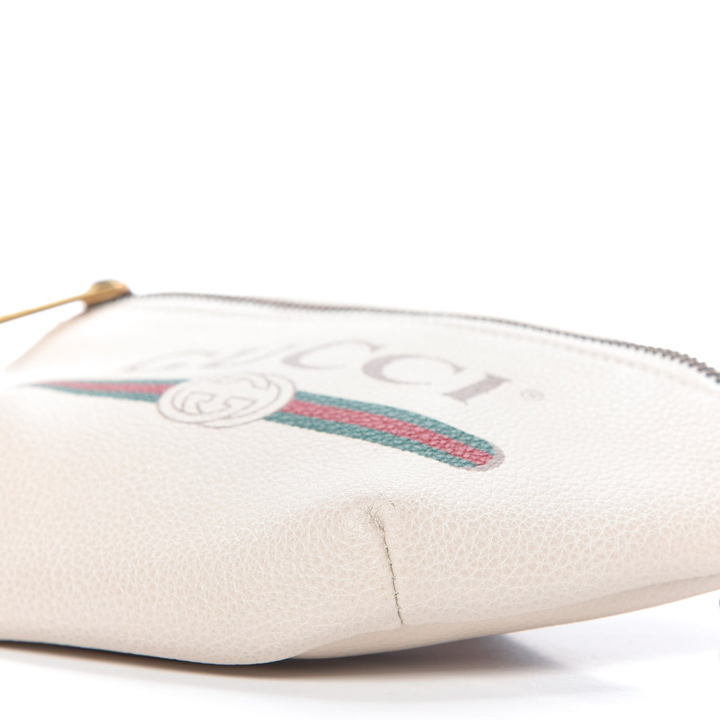 Grained Calfskin Small Logo Belt Bag White