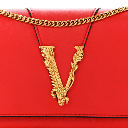 Versace Vitello Virtus Mini Chain Bag Eros Flame Red 7 of 11