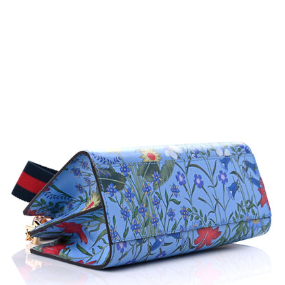 Gucci Calfskin Bamboo Web New Flora Mini Nymphaea Top Handle Bag Azure 4 of 12