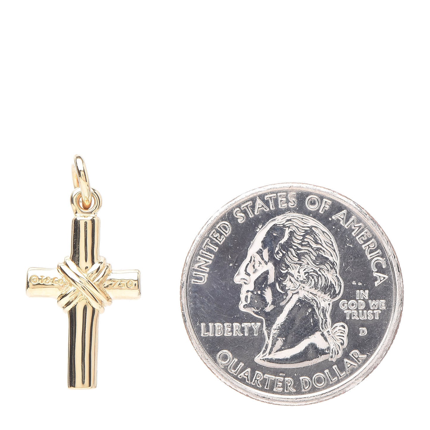 18K Yellow Gold Cross Charm