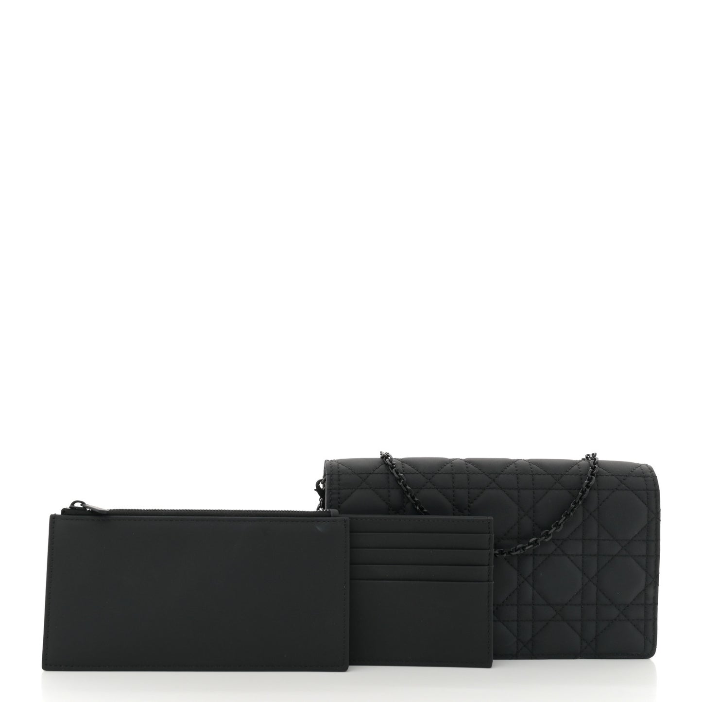 Ultra Matte Calfskin Cannage Lady Dior Clutch Black