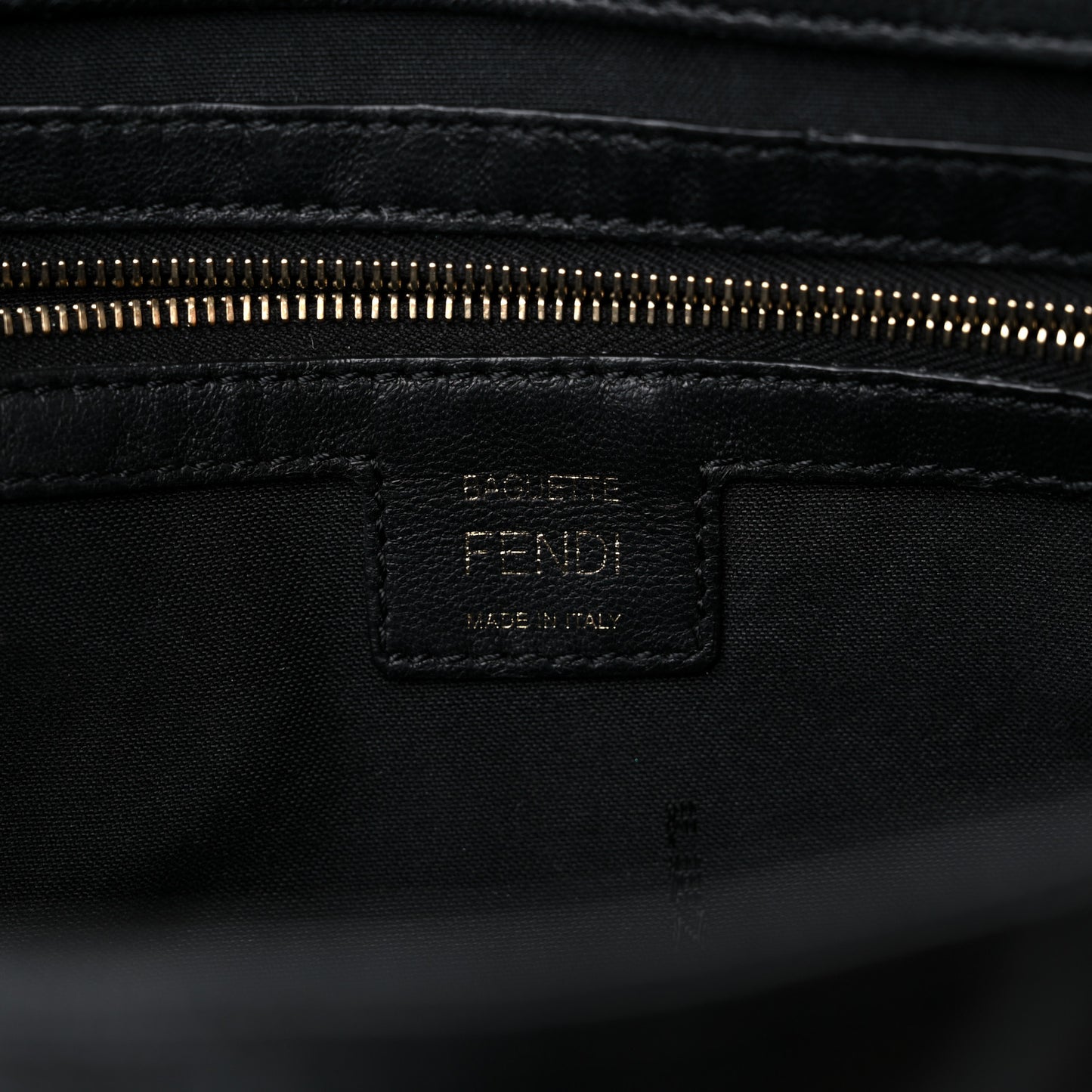 Nappa FF 1974 Embossed Baguette Black