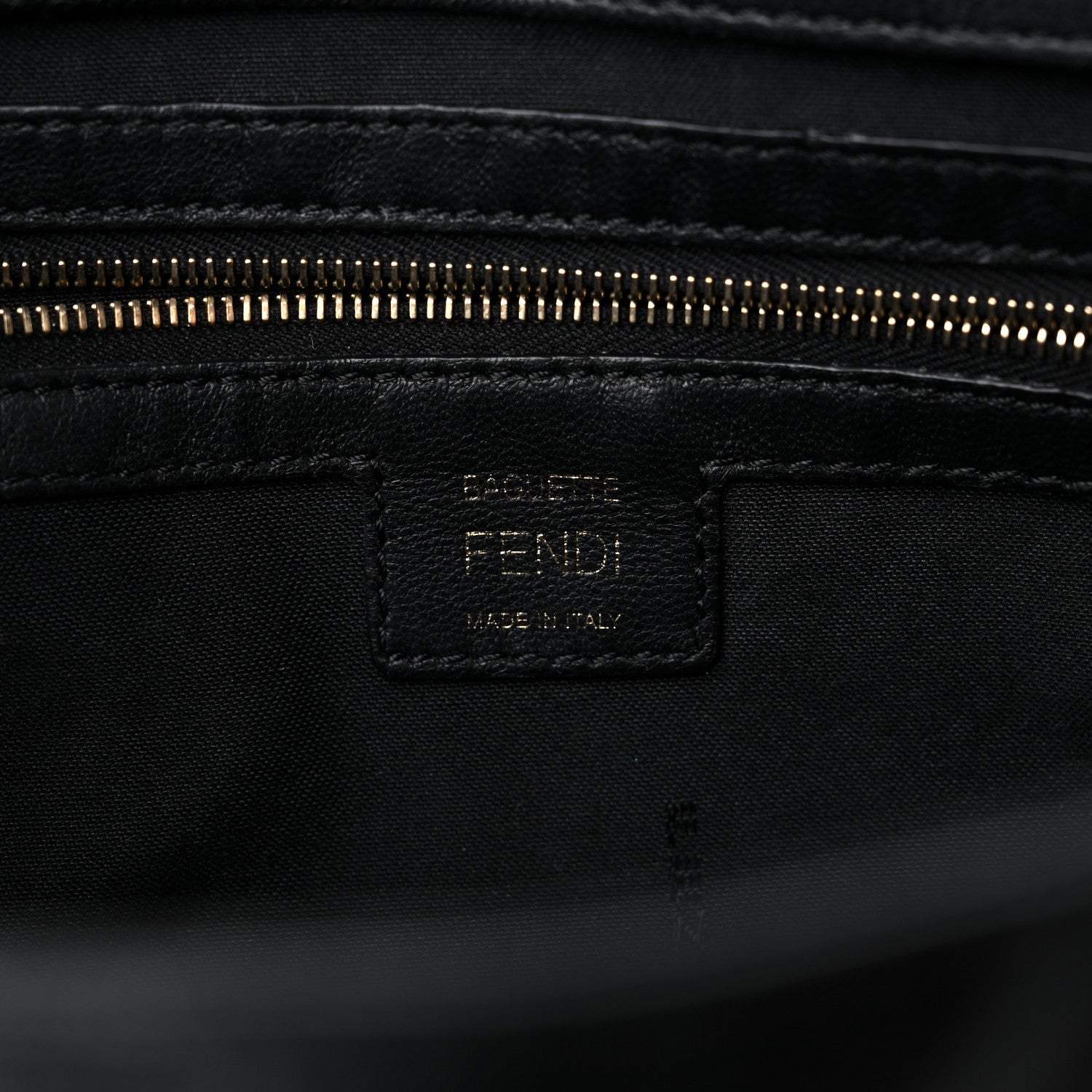 Fendi Nappa FF 1974 Embossed Baguette Black 6 of 11