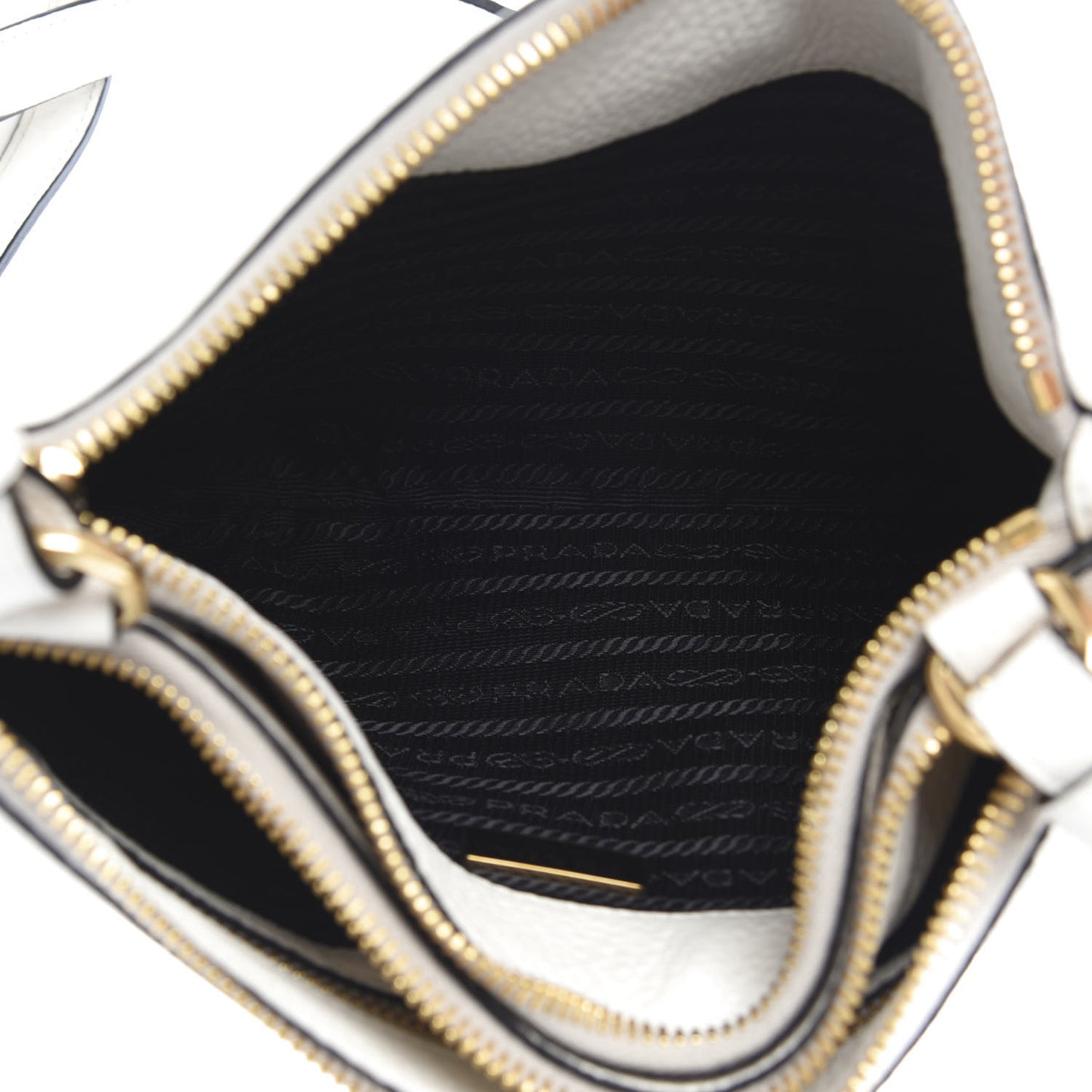 Vitello Phenix Double Zip Crossbody Bag Bianco