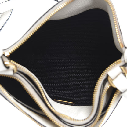Prada Vitello Phenix Double Zip Crossbody Bag Bianco 5 of 9