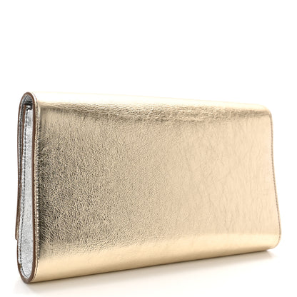 Saint Laurent Metallic Calfskin Monogram Large Belle De Jour Clutch Gold 3 of 9