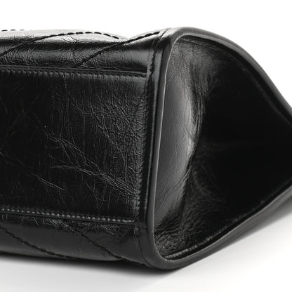 Saint Laurent Crinkled Calfskin Matelasse Monogram Medium Niki Shopper Tote Black 9 of 9