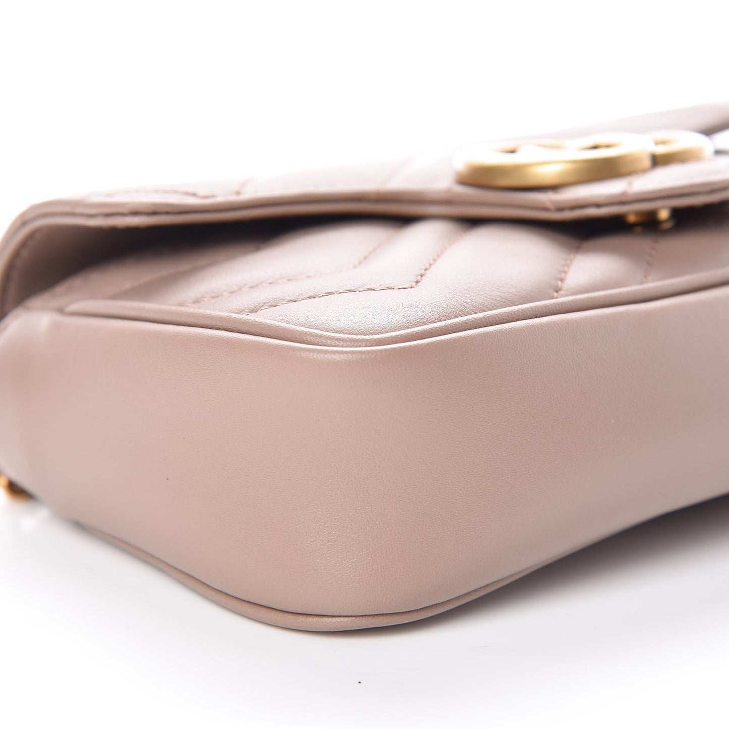 Calfskin Matelasse Super Mini GG Marmont Shoulder Bag Porcelain Rose