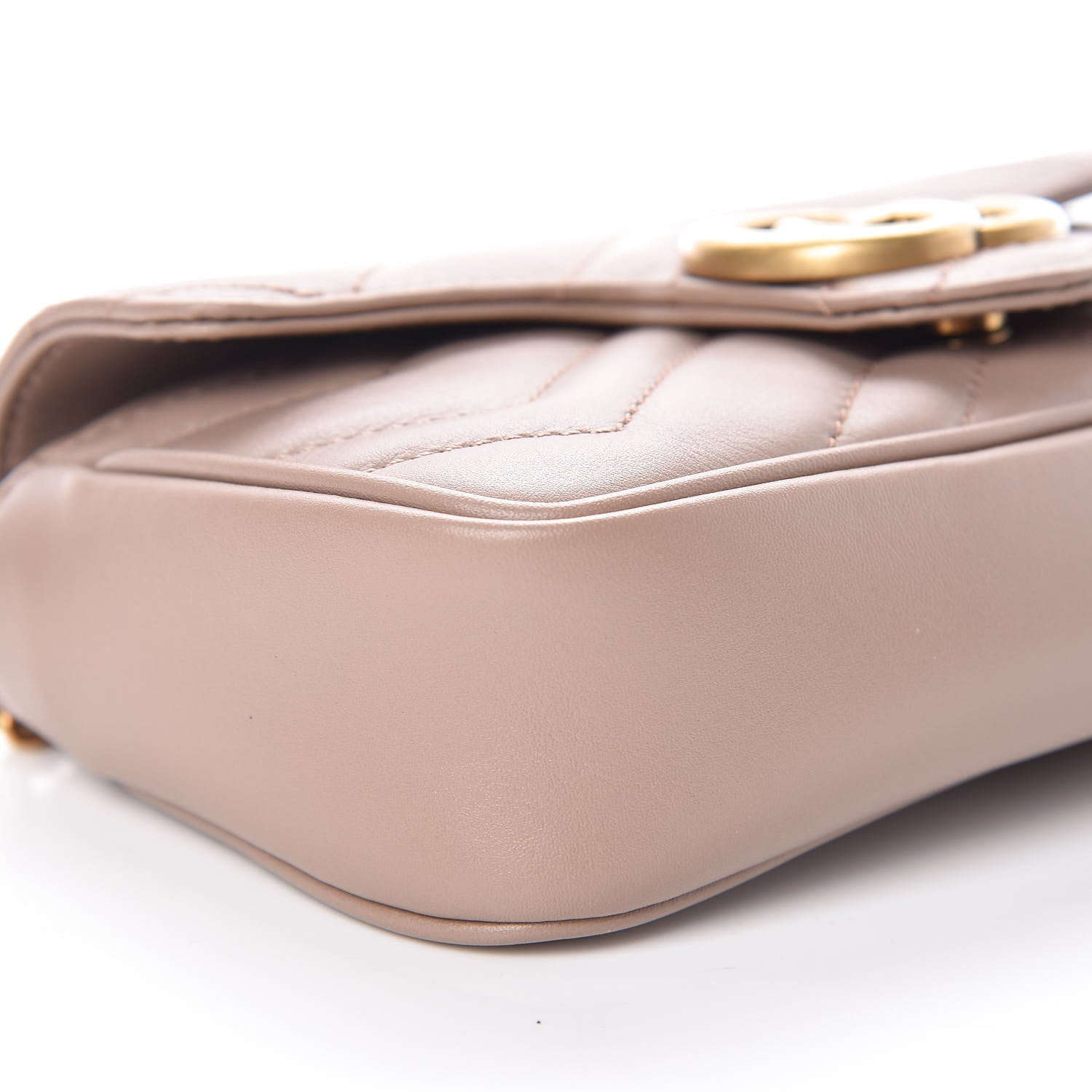 Gucci Calfskin Matelasse Super Mini GG Marmont Shoulder Bag Porcelain Rose 5 of 10