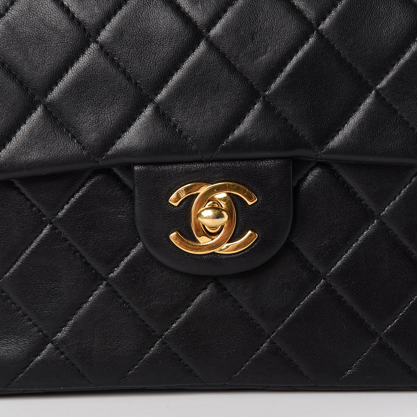 Lambskin Quilted Mini Square Flap Bag Black