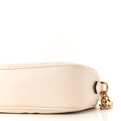 Gucci Calfskin Matelasse Small GG Marmont Chain Shoulder Bag White 10 of 11
