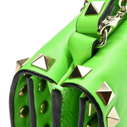 Valentino Garavani Vitello Rockstud Top Handle Crossbody Bag Green Fluo 10 of 15