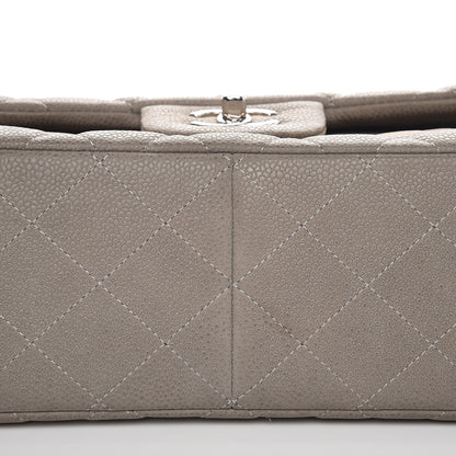 Chanel Iridescent Caviar Quilted Jumbo Double Flap Light Grey 9 of 11