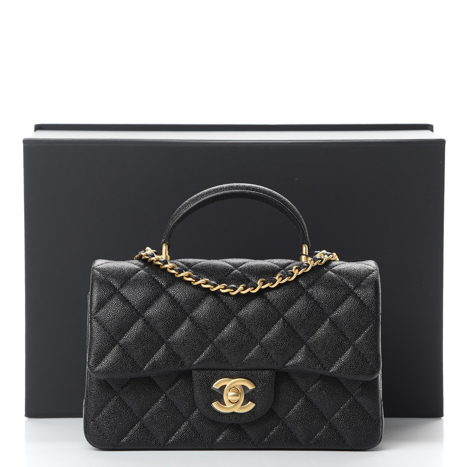 Chanel Caviar Quilted Mini Top Handle Rectangular Flap Black 11 of 11