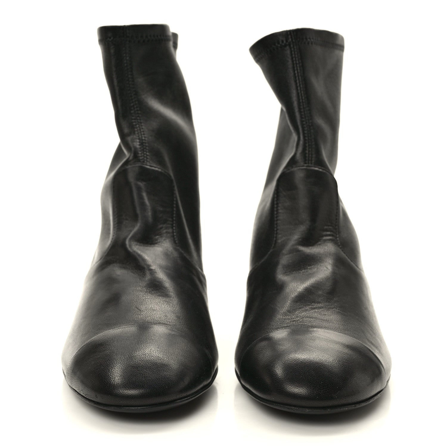 Chanel Lambskin Logo Ankle Boots 39.5 Black 2 of 8