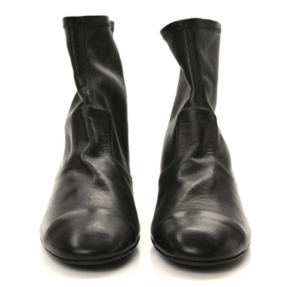Chanel Lambskin Logo Ankle Boots 39.5 Black 2 of 8