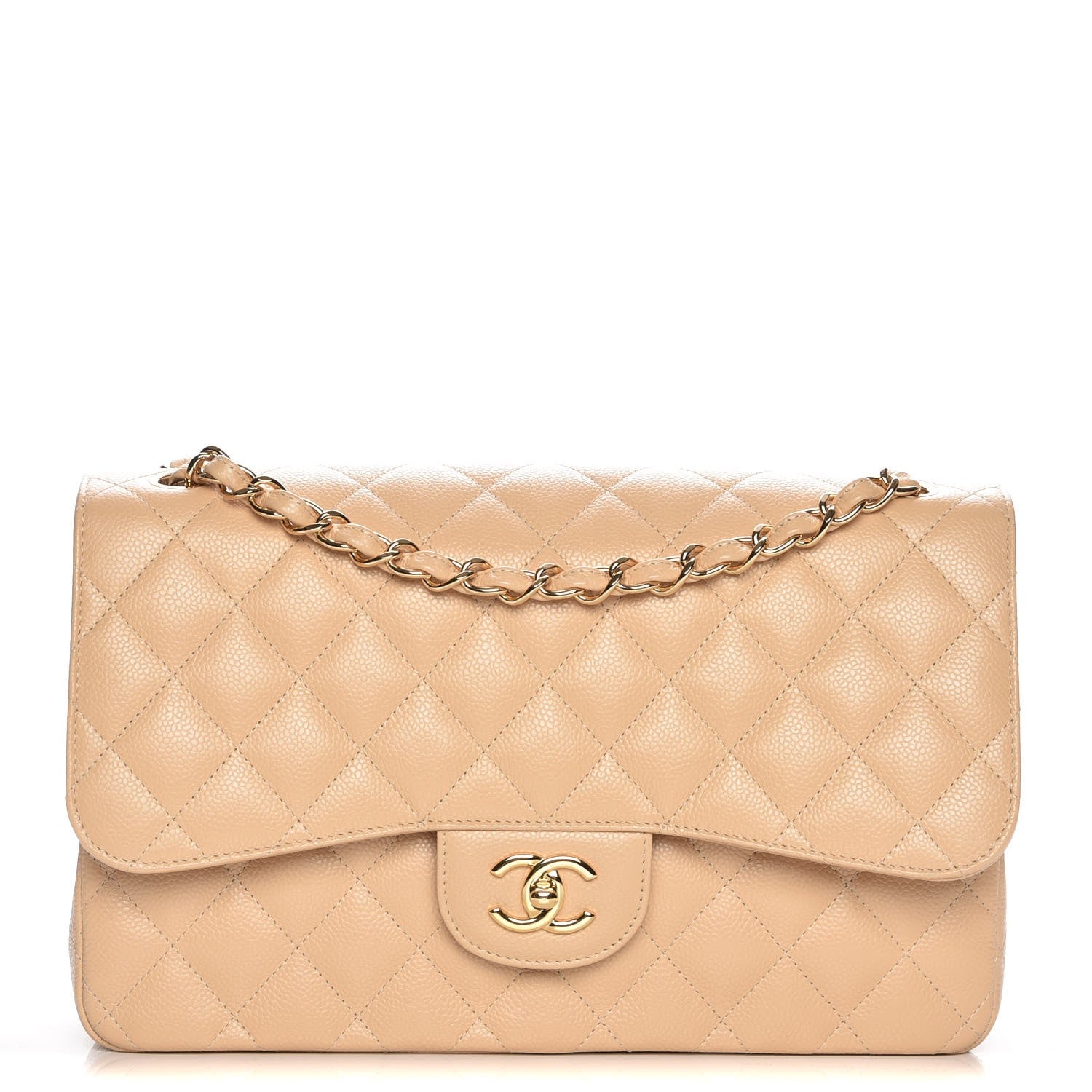 Chanel Caviar Quilted Jumbo Double Flap Beige Clair 1 of 8