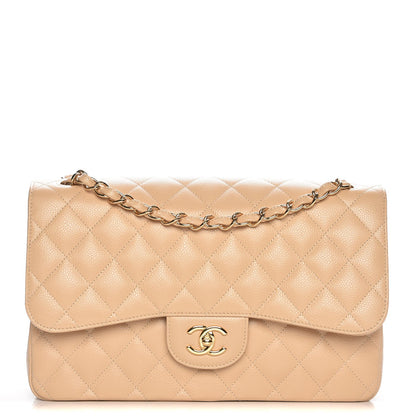 Chanel Caviar Quilted Jumbo Double Flap Beige Clair 1 of 8
