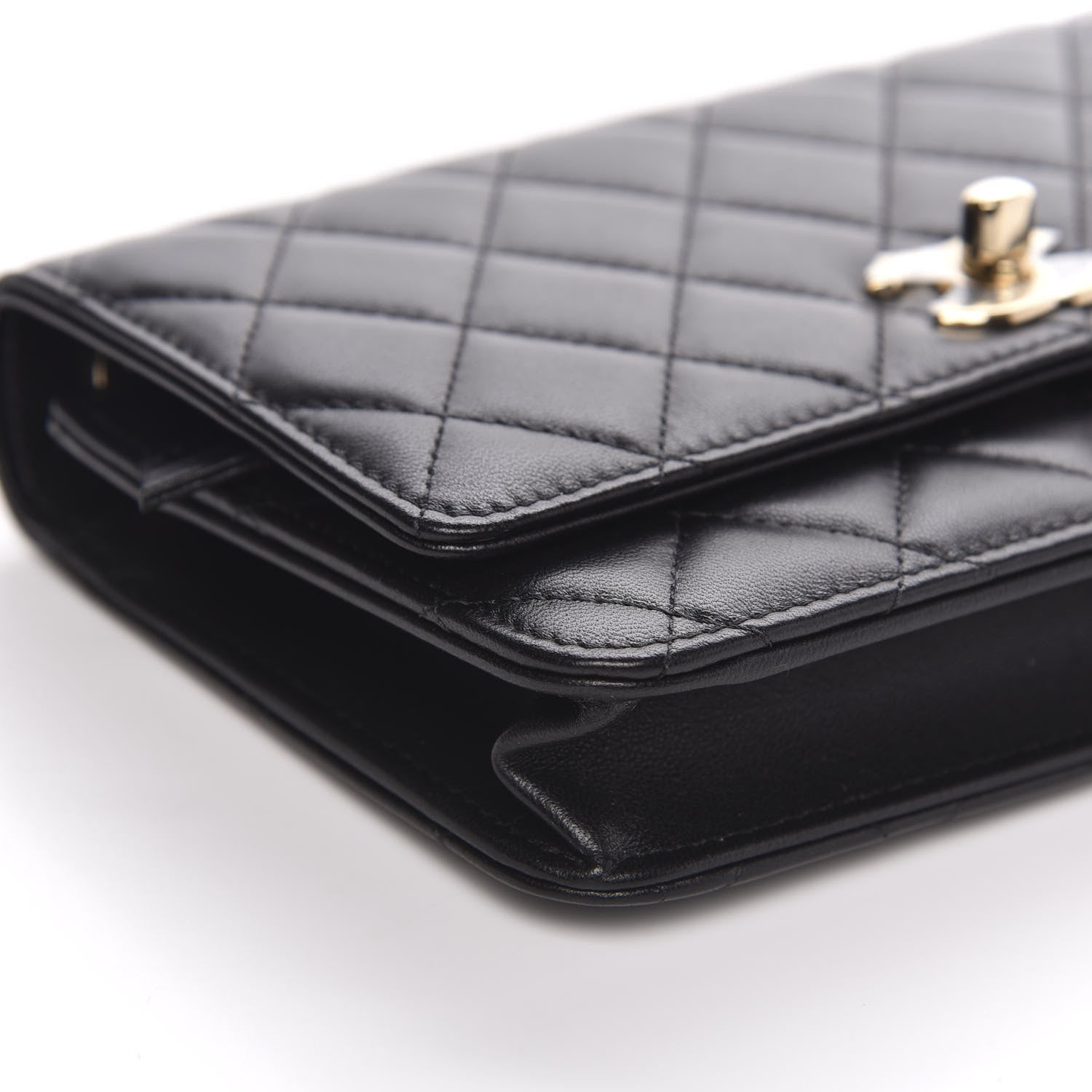 Chanel Lambskin Quilted Trendy CC Wallet On Chain WOC Black 9 of 13