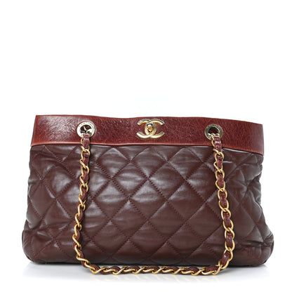 Chanel Calfskin Quilted Medium Soft Elegance Tote Burgundy 1 of 11