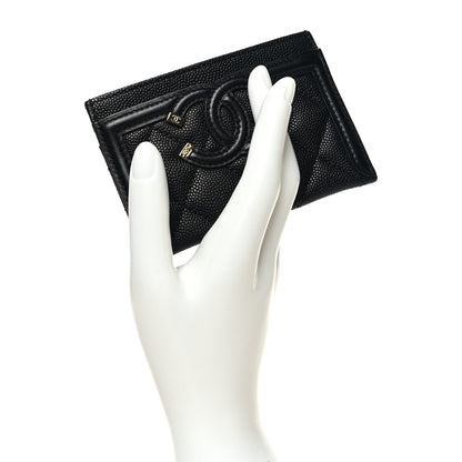 Chanel Caviar Quilted Filigree Card Holder Black 2 of 10