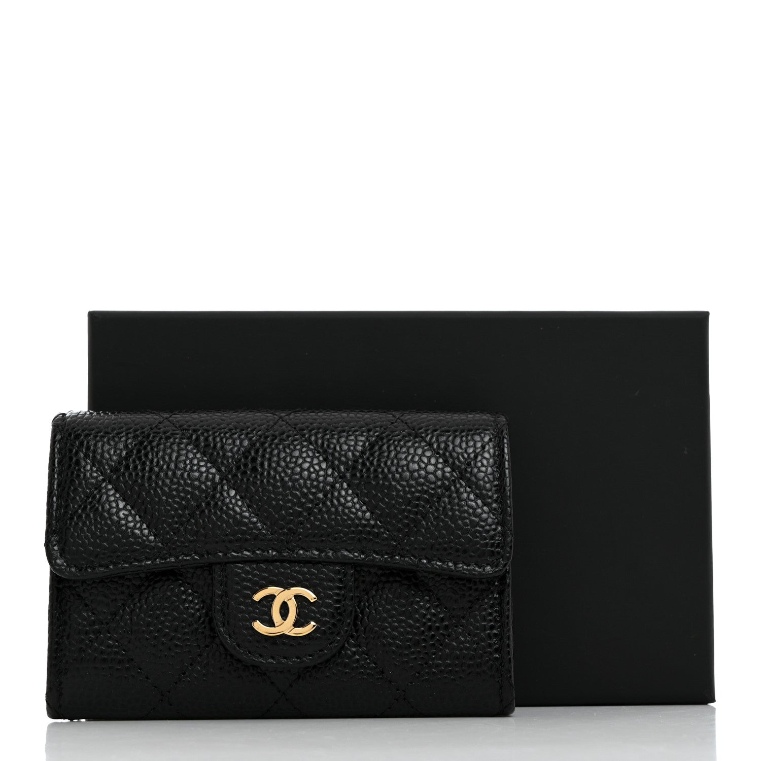 Chanel Caviar Quilted Flap Card Holder Wallet Black 9 of 9