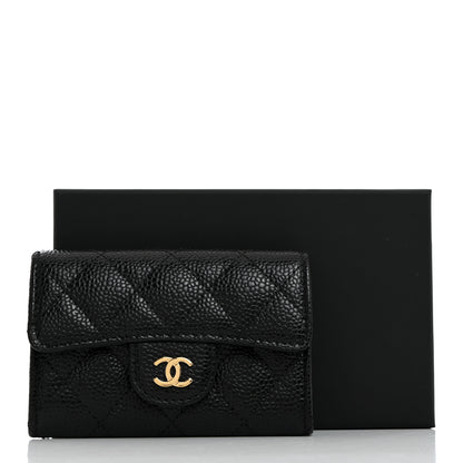 Chanel Caviar Quilted Flap Card Holder Wallet Black 9 of 9