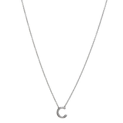 Tiffany Platinum Diamond Letters C Pendant Necklace 1 of 6