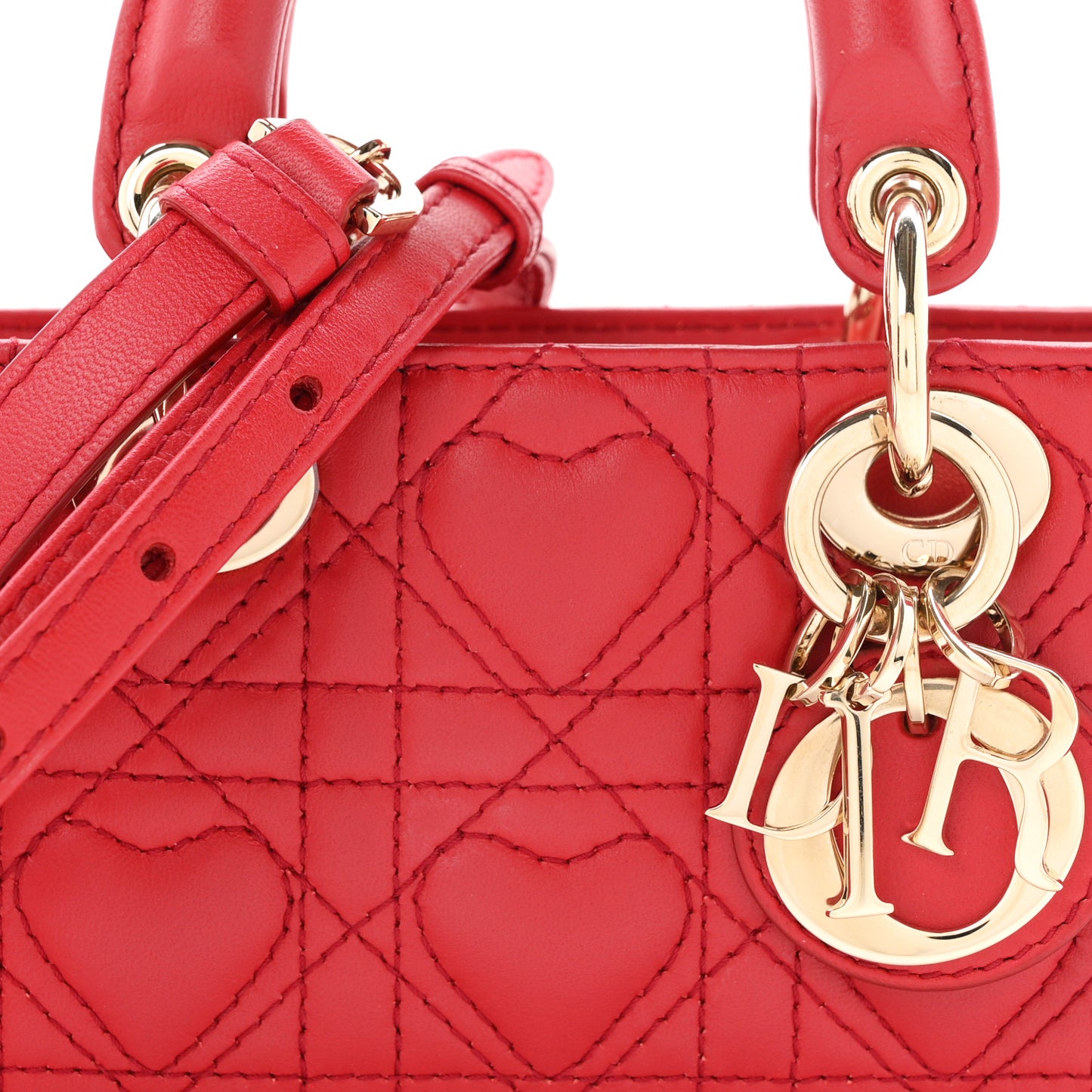 Lambskin Cannage Dioramour Micro Lady D-Joy Red