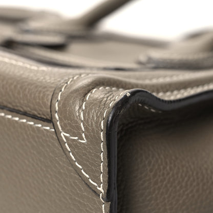 Celine Drummed Calfskin Nano Luggage Souris 9 of 14