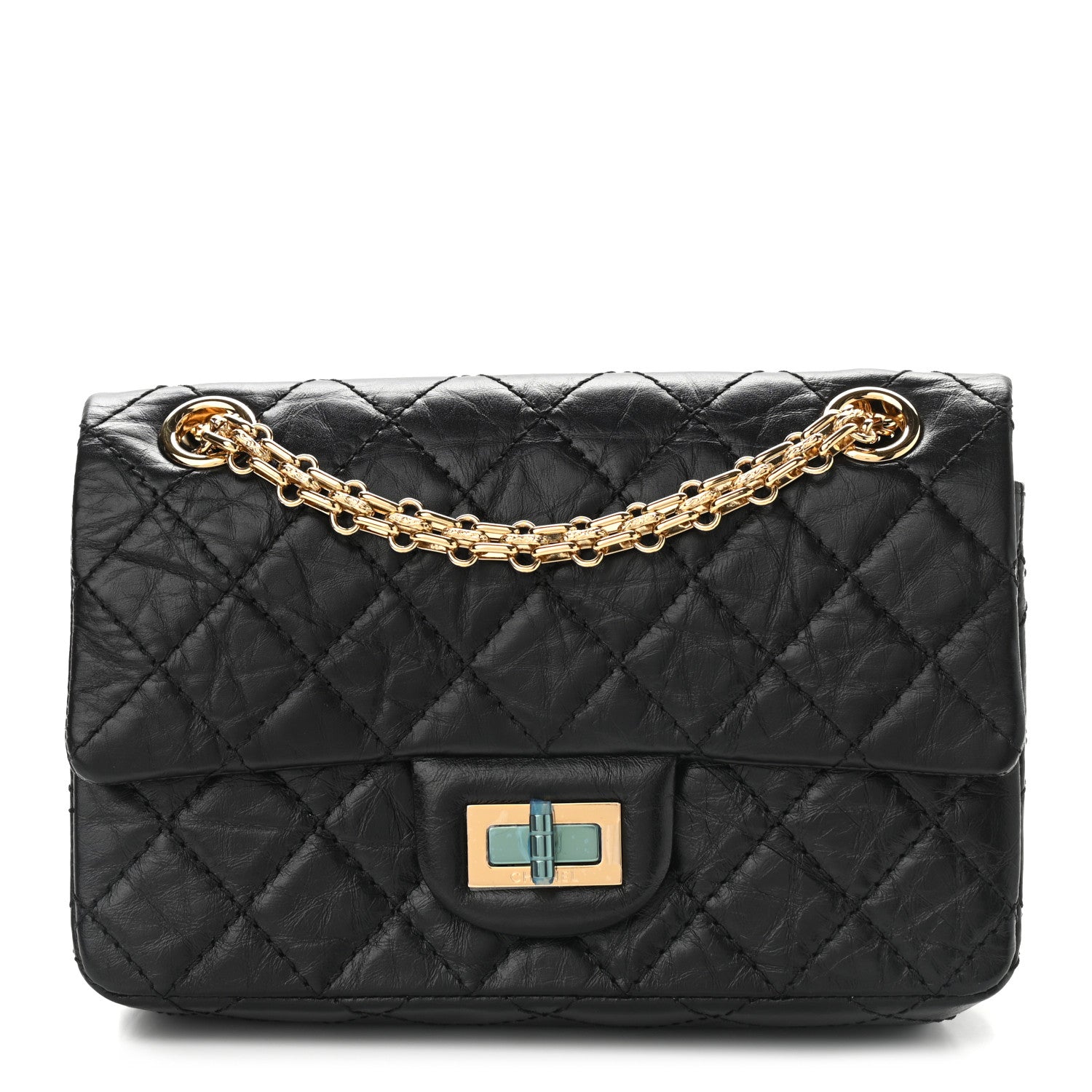 Chanel Aged Calfskin Quilted 2.55 Reissue Mini Flap Black 1 of 9