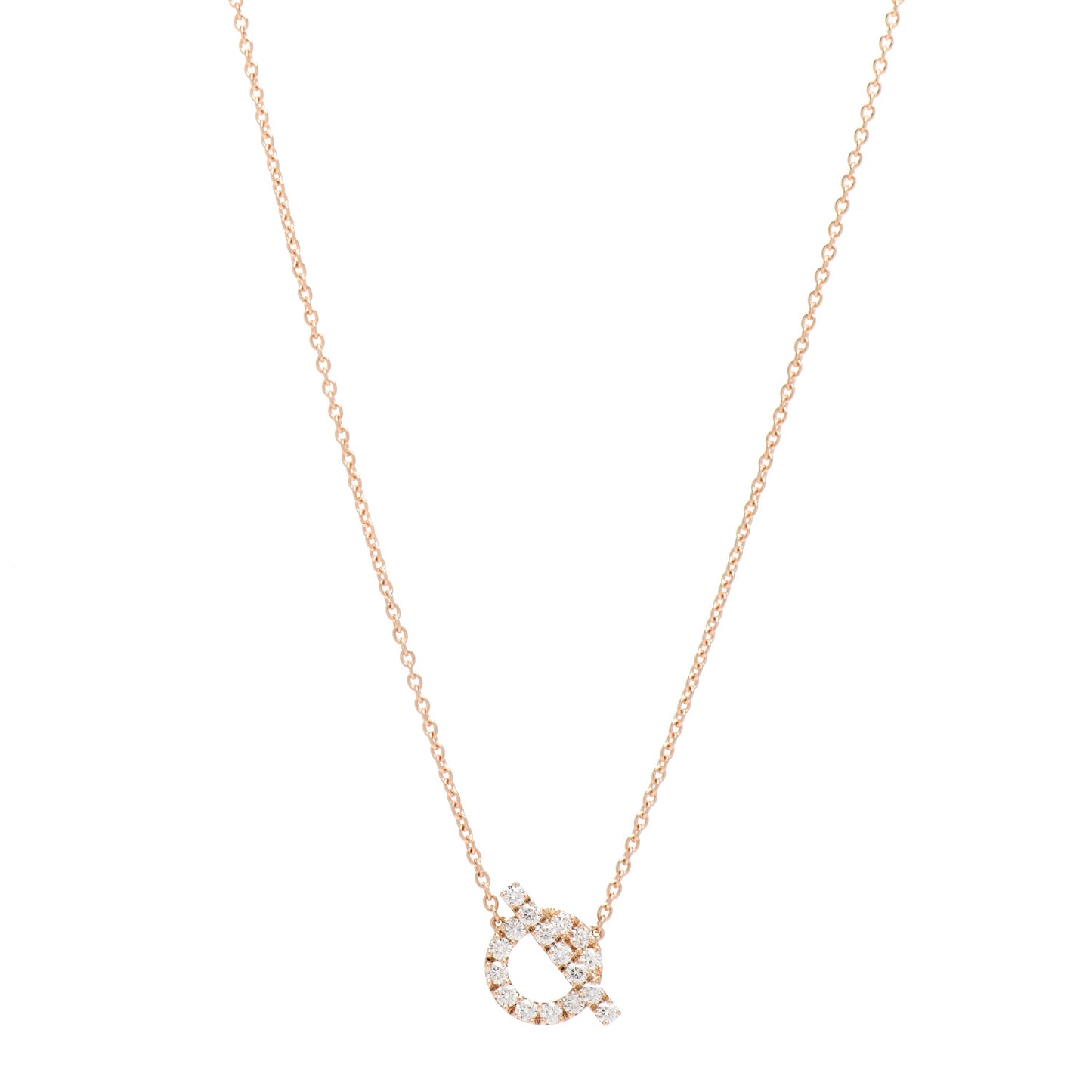 18K Rose Gold Diamond Finesse Pendant Necklace