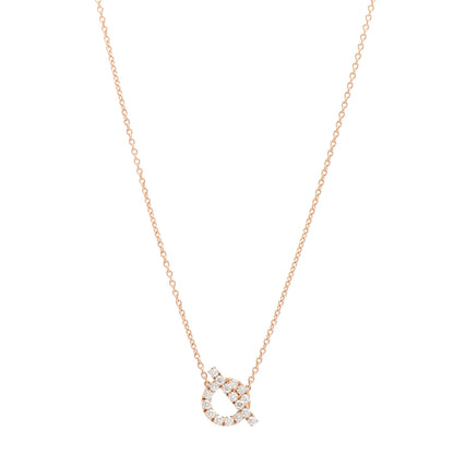 Hermes 18K Rose Gold Diamond Finesse Pendant Necklace 1 of 6