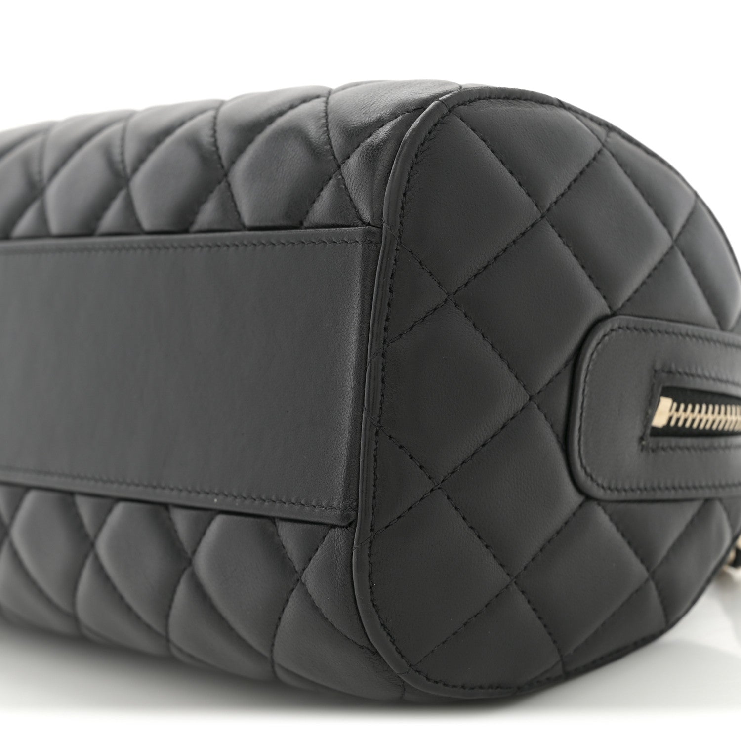 Chanel Lambskin Quilted Mini Bowling Bag Black 10 of 10