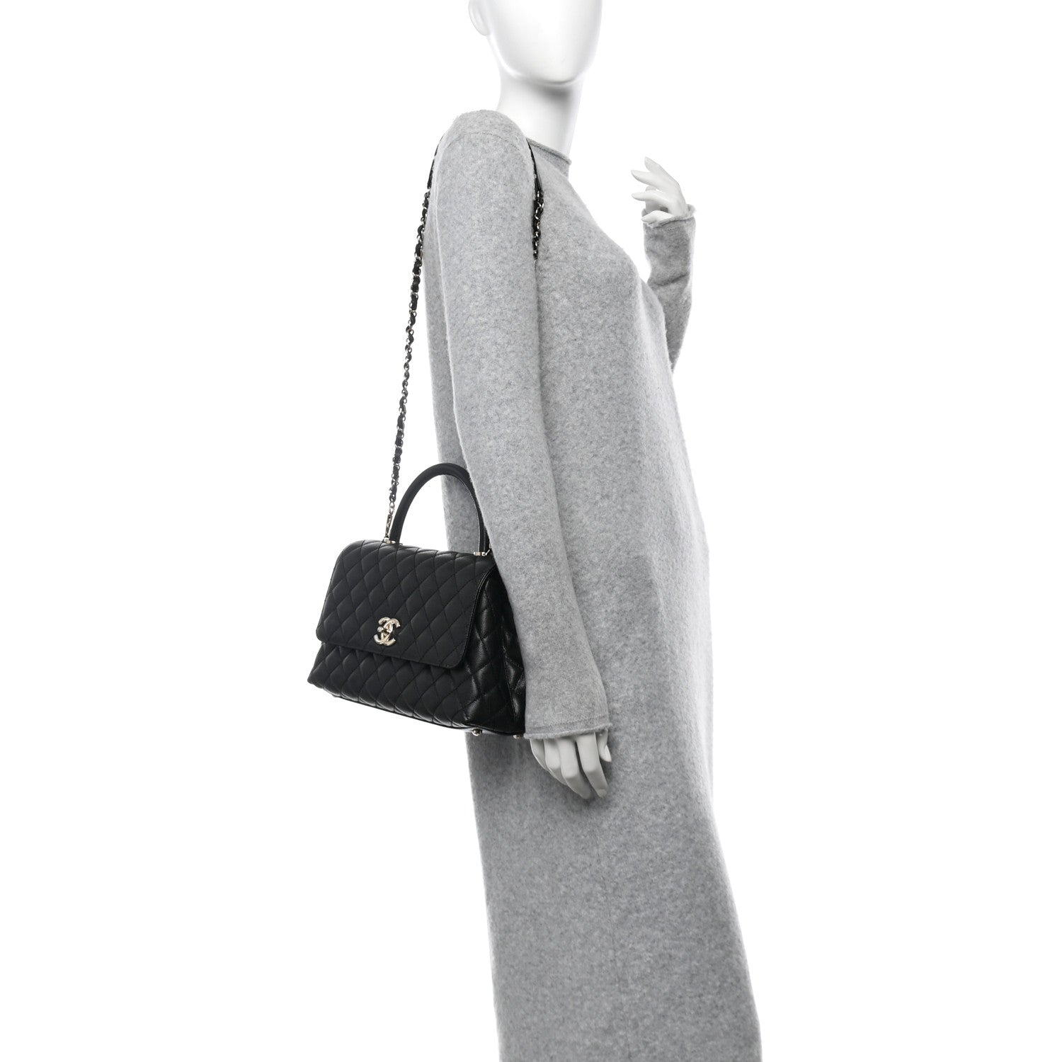 Chanel Caviar Quilted Small Coco Handle Flap Black 2 of 10