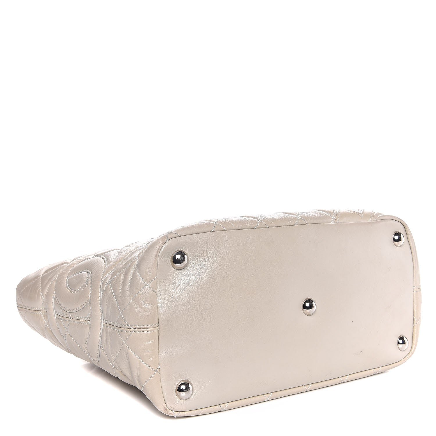 Chanel Aged Calfskin Quilted Large Cotton Club Tote Pearl 4 of 7
