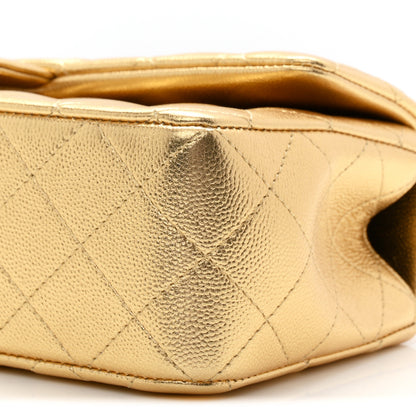 Chanel Metallic Caviar Quilted Top Handle East West Flap Gold 10 of 11