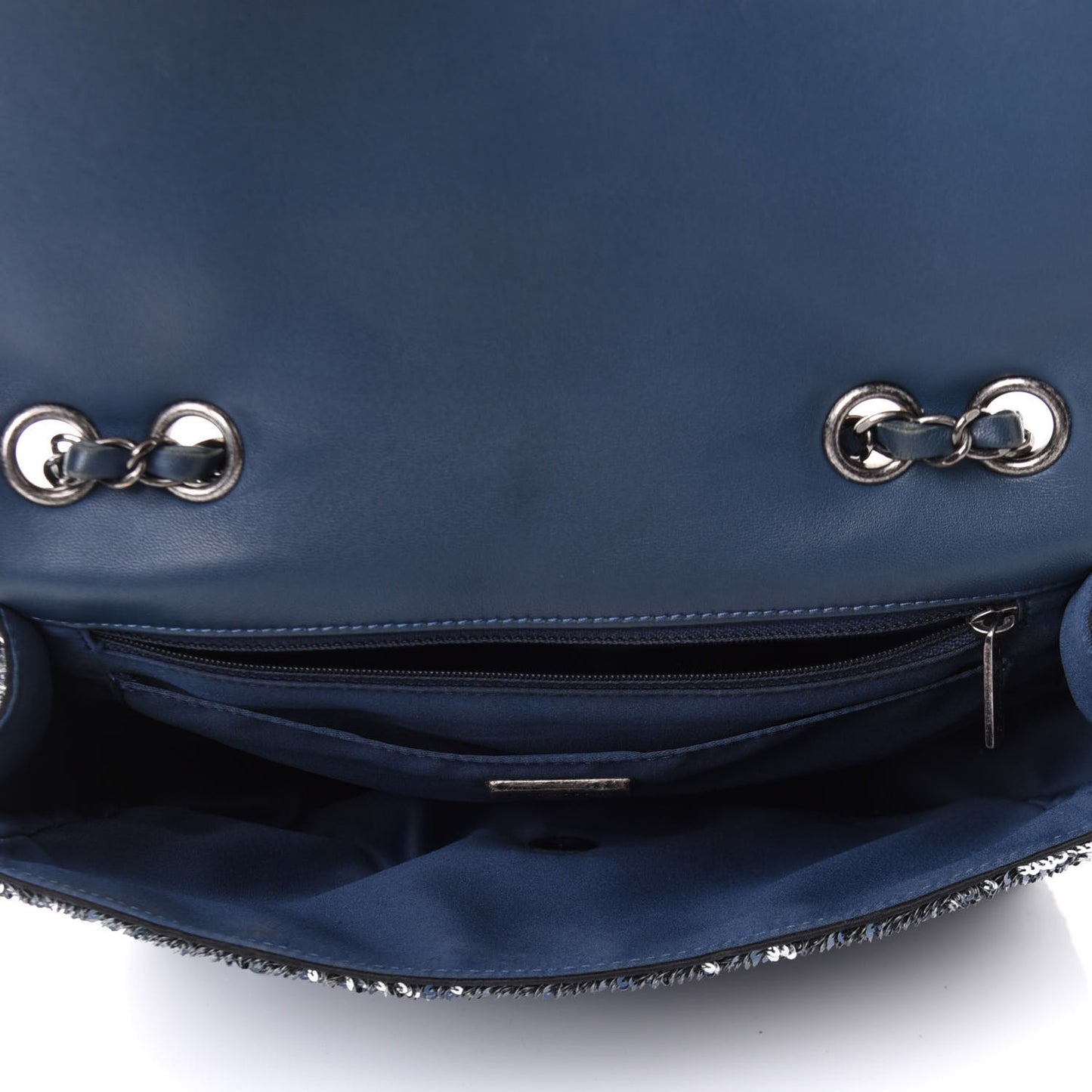 Sequin Medium Coco Cuba Single Flap Blue