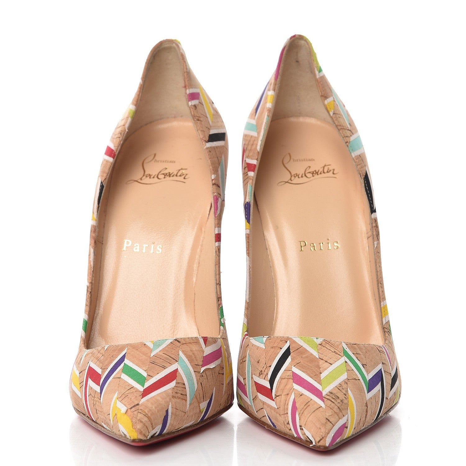 Christian Louboutin Cork Chevron Print So Kate 120 Pumps 39 Multicolor 3 of 9