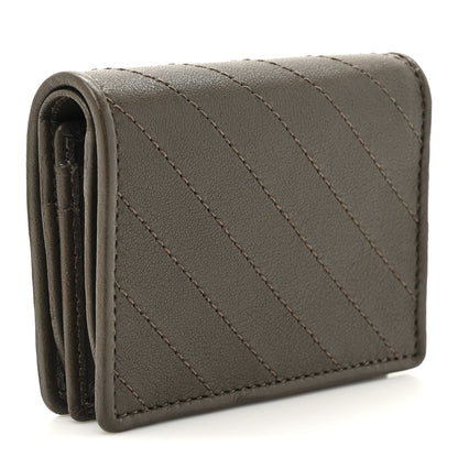 Gucci Sakai Be Green Calfskin Diagonal Stitched Blondie Card Case Wallet Craclet Brown 3 of 7