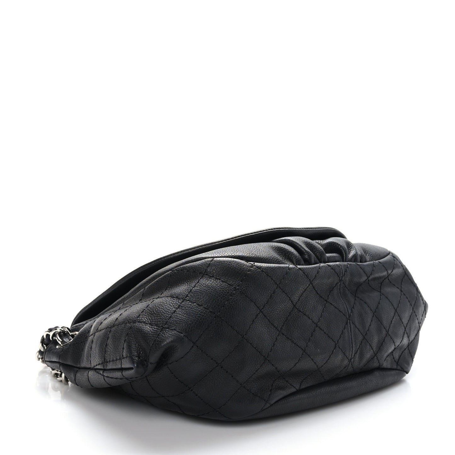 Caviar Half Moon Large Flap Black