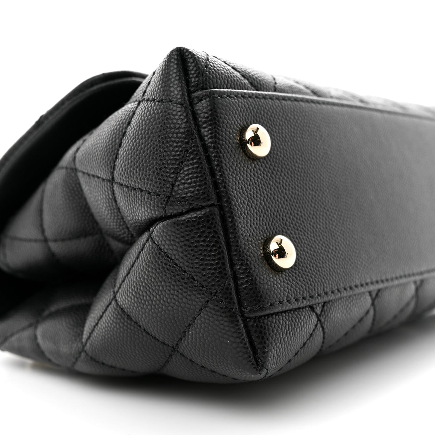 Caviar Quilted Mini Coco Handle Flap Black