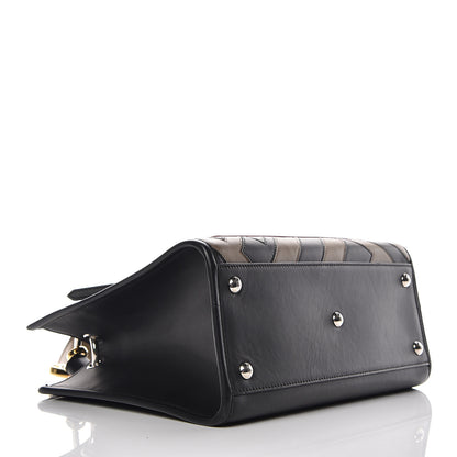 Fendi Vitello Century F is Fendi FF Diagonal Inlay Small Runaway Satchel Fango Black Fragola 4 of 10