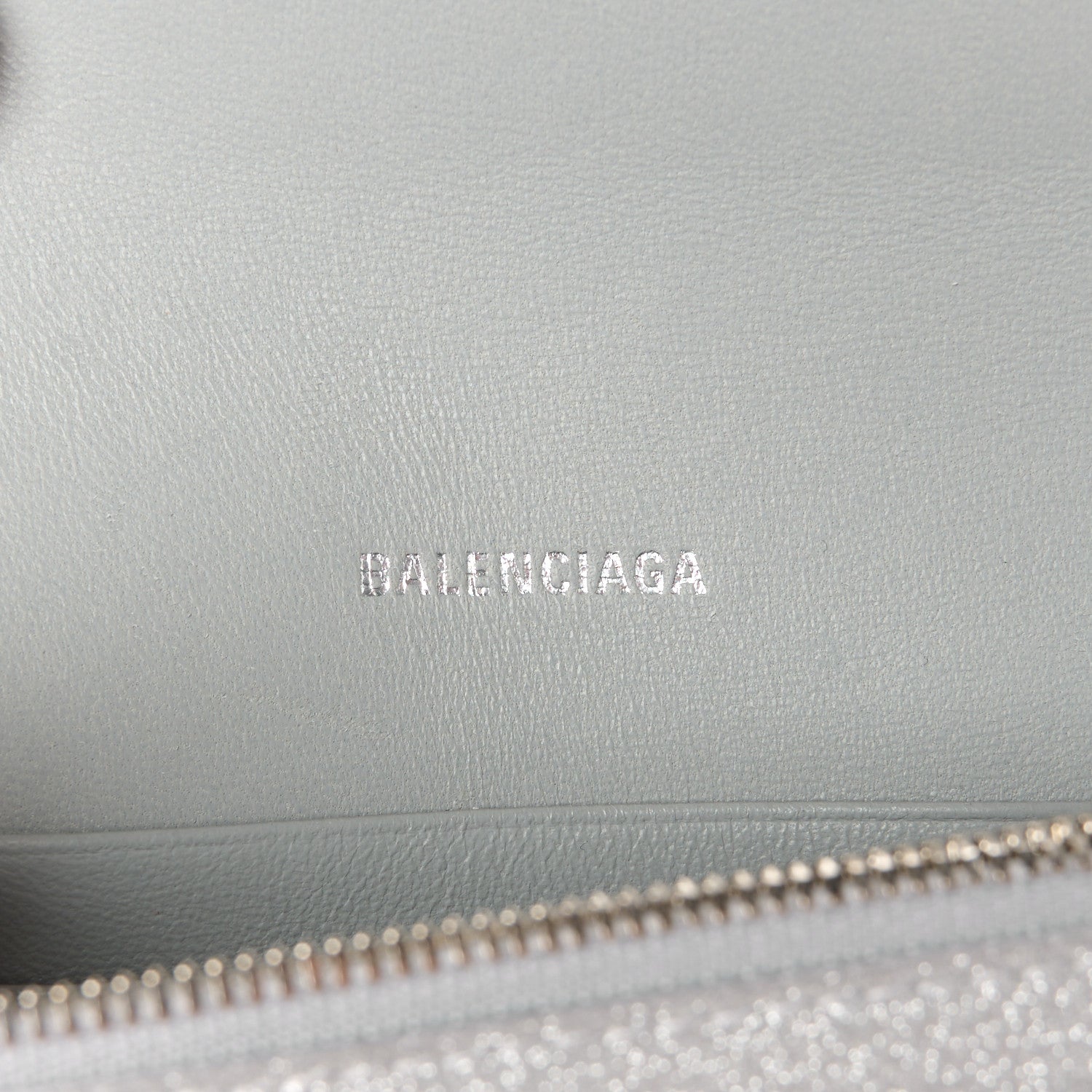 Balenciaga Sparkling Fabric XS Hourglass Wallet On Chain Silver 6 of 13